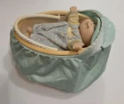 Vintage Cabbage Patch Kids Baby Doll Cradle Rocking Case Floral 1998 Battery