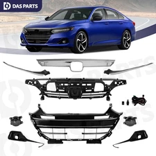 For 2021-2023 Honda Accord Front Bumper Upper Lower Grille Trims Fog Lights Kits