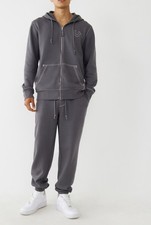 New Authentic True Religion Big T Logo Jogger Pants Grey Steel Color Sizes L-2XL