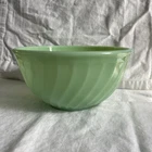 Vintage Fire-King Jadite Glass Swirl 8" Mixing Bowl Oven Ware Made in USA