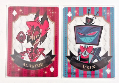 Hazbin Hotel Alastor Vox Playing‑card‑style Clear Card Set of 2