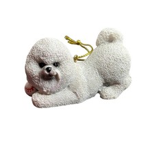Bichon Frise Christmas Dog Ornament Figurine Limited Edition