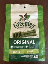 Greenies Original Teenie Natural Dental Dog Treats 12 Oz Pack (43 Treats)