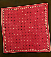 Vintage Tammis Keefe Signed Handkerchief Red Pink Star Rope Mid Century MCM