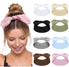 Bow Headbands for Women Non Slip, 3.5'' Wide Knotted Headband Hair Bands with Bo