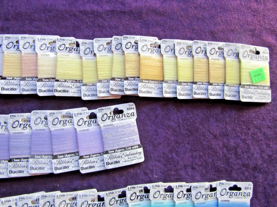 LOT of 90 New Bucilla Organza Embroidery Ribbon for only $60.00! 5 and 9 mm. - Image 3 of 4