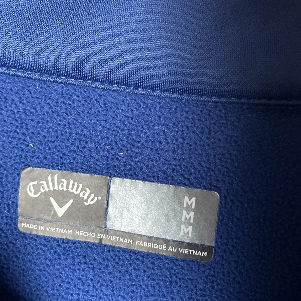 Мужской пуловер Callaway на молнии 1/4 M синяя куртка рубашка с длинным рукавом средний размер для гольфа - Изображение 3 из 4