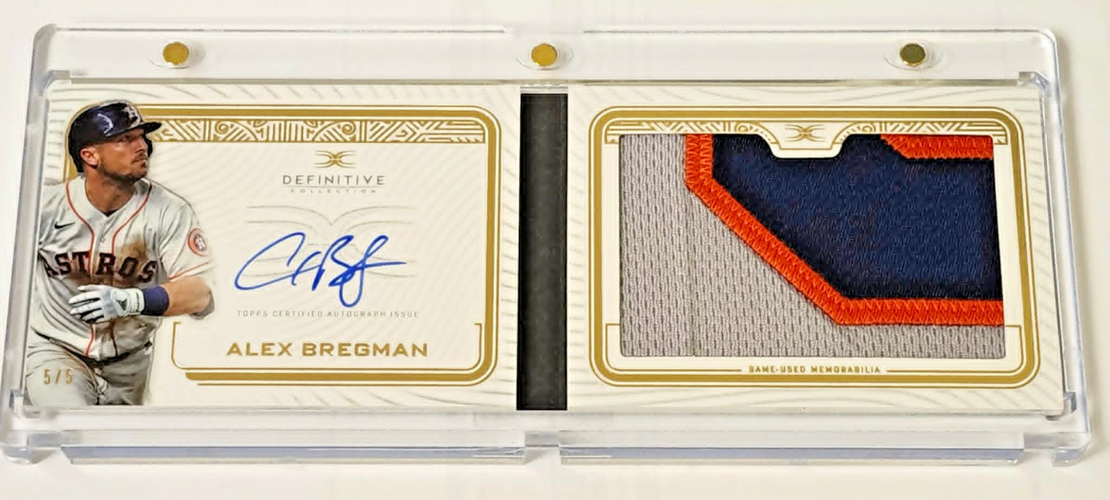 2023 Topps Definitive Alex Bregman On Card AUTO JUMBO PATCH BOOKLET #5/5 w/ case