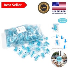 200 Pairs of Light Blue Noise Cancelling Foam Earplugs Peaceful Sleep Safety