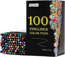 Fineliner Pens, 100 Colors 0.4mm Fineliner Color Pen Set Fine Point Markers Draw