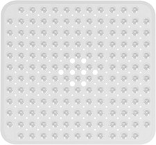 Shower Mat Non Slip 21 x 21 Inches, Square Shower Mat with Suction Cups and Drai