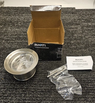 Ruvati RVA1049ST Deep Disposal Flange Garbage Basket Strainer For Kitchen Sink