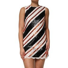 DOLCE & GABBANA Dress Multicolor Sequin Embellished Shift IT36/US2/XXS 6680usd