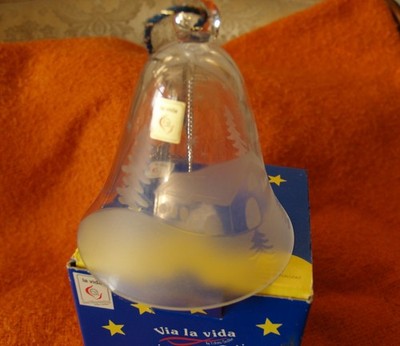 WEIHNACHTSGLOCKE GLAS GRAWIERT VIA LA VIDA