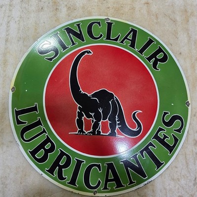 SINCLAIR LUBRICANTES 29 X 29 INCHES PORCELAIN ENAMEL SIGN