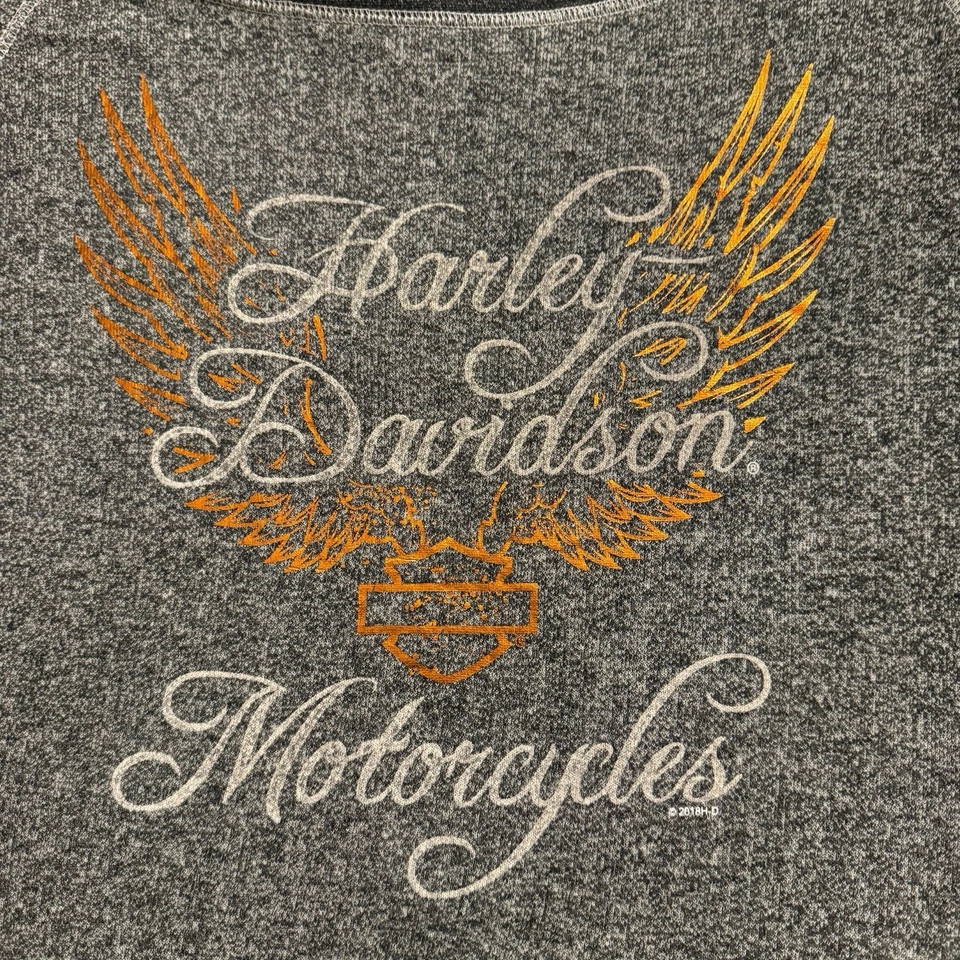 Camisa Harley Davidson Mujer XX-Grande Gris Recortada Hombro Descubierto Top El Paso TX Foto 3 de 4