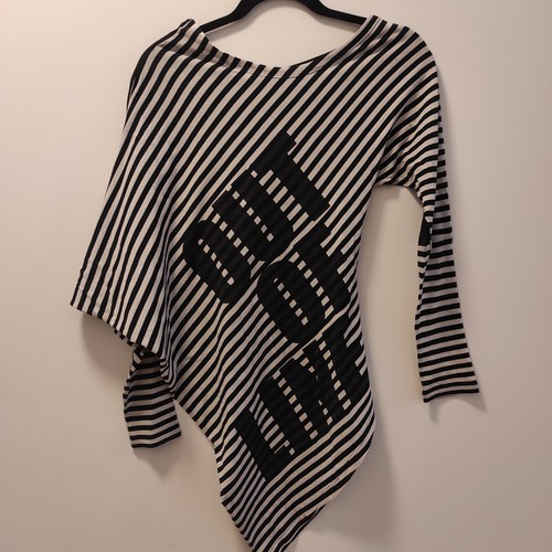 Moschino Cheap and Chic, Moschino Cheap and Chic Womens Vintage Size S Striped Cotton Top Black and White