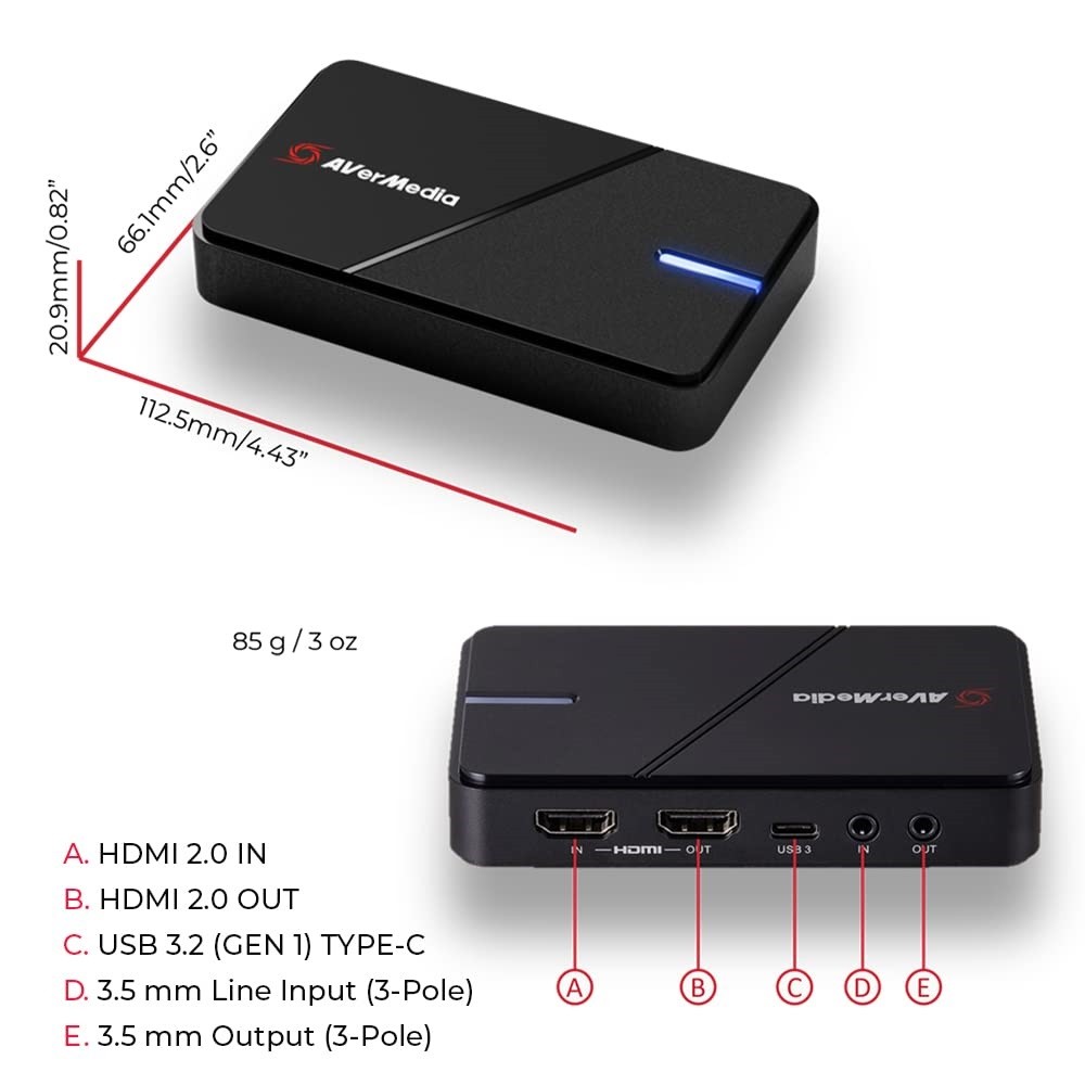 AVerMedia Live Gamer EXTREME 3 Plug and Play 4K Capture Card