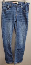 Levi's 514 Performance Straight Jeans Boy 16R 28x30 Blue Whiskering Denim Cotton