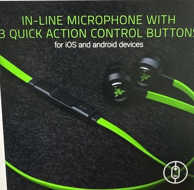 Razer Hammerhead Pro V2 Earbuds with Microphone, Black/Green for