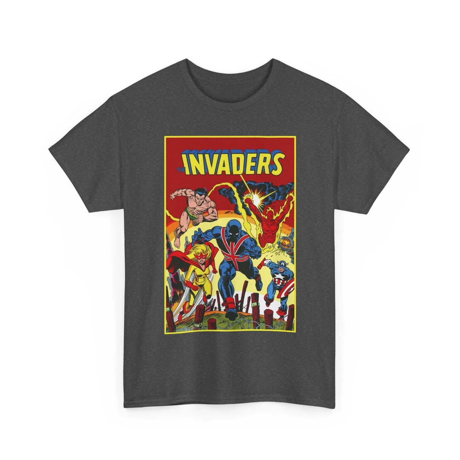 Invaders T-Shirt - Captain America, Human Torch, Namor, Spitfire - Marvel Comics