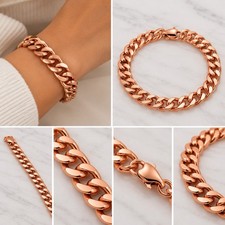 100 Copper Cuban Link Chain Bracelet