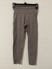 Aerie women's Chill Play Move high rise legging short taupe brown heather Size S
