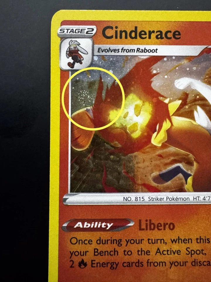 *SWIRL PATTERN* Cinderace 034/202 SWSH Base Set Pokemon TCG - Image 2 of 3