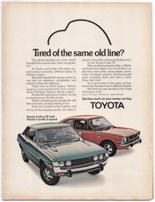 Vintage Toyota Celica ST Corolla Automobile Ad 1970s Economy Cars Photorealism