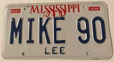 MIKE 90 Vanity License Plate 1990 Jersey Number