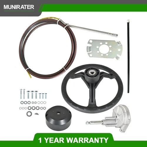 SS13713 13 Feet Boat Rotary Steering System Outboard Kit Marine With 12.4" Wheel