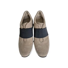 Vionic Women’s Codie Taupe Leather Size 8 Walking Shoes Slip-On Sneakers