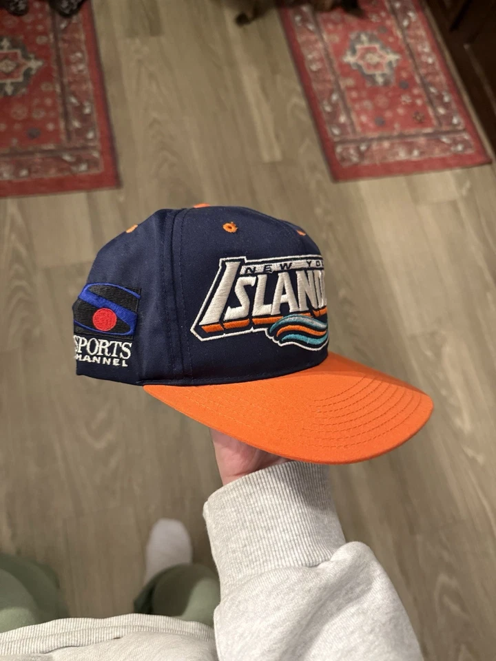 Vintage New York Islanders Fisherman Snapback Hat Cap Rare 90s NHL Hockey - Image 2 of 4