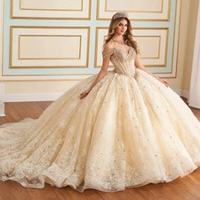 Champagne Quinceanera Dresses Luxury Lace Appliques Beaded Ball Gowns Sweet 16