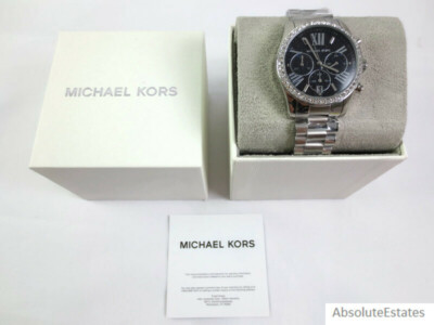NEW Michael Kors Lexington Silver Dark Blue Unisex Watch