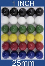 30 LARGE 1" 25mm Replacement Marbles Aggravation Board game Solid Color GLASS