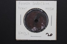 1913A French Indochina 1 Cent KM 12.1 Bronze Coin