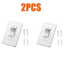 2Pack Auto On/Off Sensor Switch Motion Infrared PIR Occupancy Vacancy Wall Light