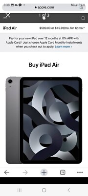 New unused Apple iPad Air 5th Gen. 64GB, Wi-Fi, 10.9in - Space Gray