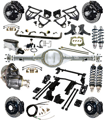 RIDETECH COILOVER,4-LINK,ARMS,CURRIE REAR END,WILWOOD DISC BRAKES,13''/12'',DR,BLK