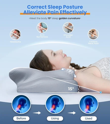 Contour Memory Foam Pillow for Cervical Neck Shoulder Pain Relief Orthopedic - Picture 7 of 16