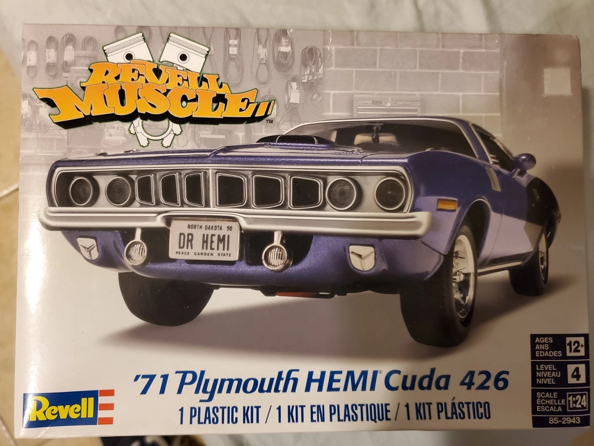 Revell 1 24 71 Plymouth Hemi Cuda 85 2943 Plastic Model Car Kit New Unsealed