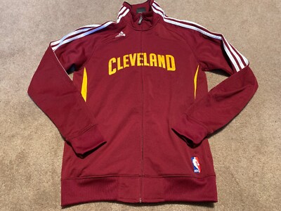 Mens Adidas Burgundy Cleveland Cavaliers Zip Track Jacket Coat Small Basketball