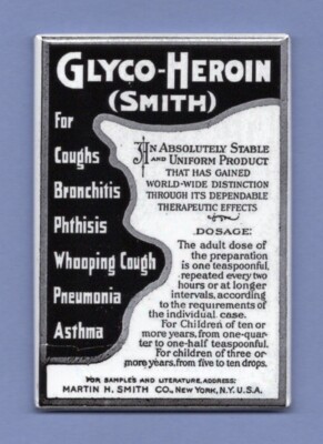 GLYCO HEROIN *2X3 FRIDGE MAGNET* VINTAGE ADVERTISEMENTS MEDICAL OLD