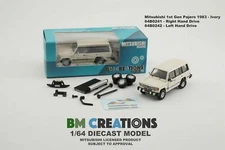 BMC 1/64 Mitsubishi Pajero MK1 ivory RHD Diecast car Model Toy Collection Gift