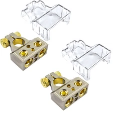 Dual 1/0 4 8 Gauge Positive or Negative Battery Terminal 4 inputs (Pair)