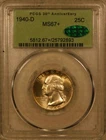 1940 D 25C Washington Quarter Certified Silver