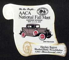 1987 AACA Hershey Car Show Dash Plaque Fall Meet "1932 Chevrolet"