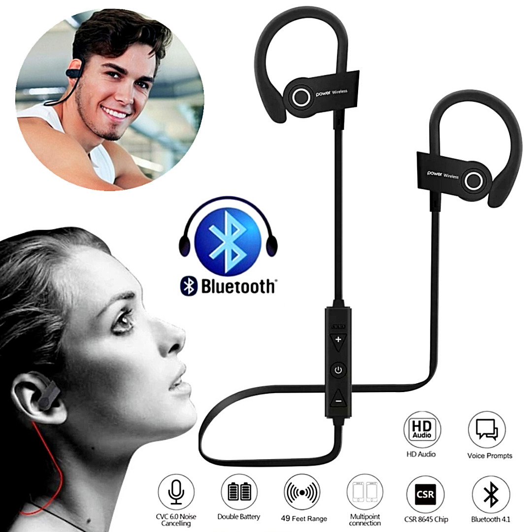Auriculares Inalámbricos Bluetooth Deportivos con Control de Cable con
