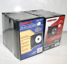 NEW Lot of 2 Comp USA Slim Line Cases for CD/DVD 20-pack 40 total  SEALED